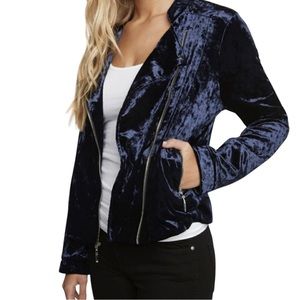 Blue Velvet Bomber Jacket